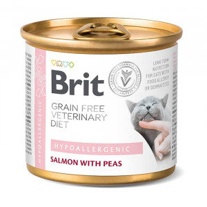 BRIT VETERINARY DIET CAT HYPOALLERGENIC konservi kaķiem  200g